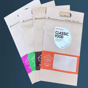 Hochwertig bedruckte individuell bedruckbare Reißverschlusstasche für Lebensmittelverpackungen mit Griff